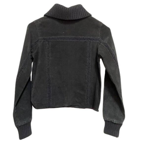 O'Neill black suede leather jacket. - Picture 6 of 10